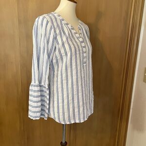 Talbots boho cotton striped top, medium